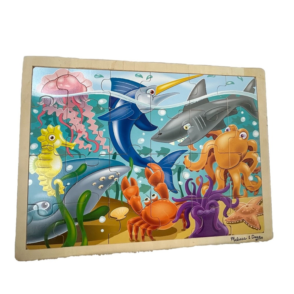 Melissa & Doug‎ Fresh Start Fish Of The Sea Wooden Jigsaw 24 Pc Puzzle ages 3+